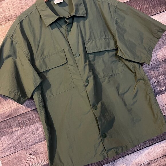 Zara Boys Green Short Sleeve Button Up Shirt 10 Cargo Utility Gorpcore‎ - Picture 5 of 5